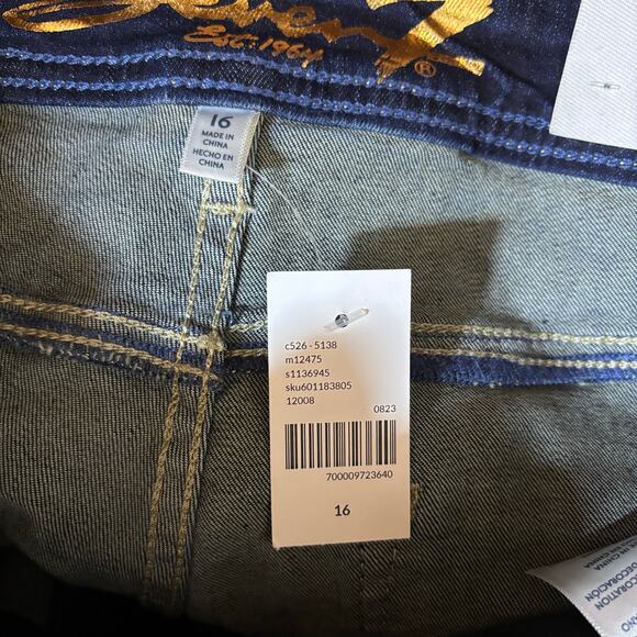 Seven7  Boot Cut Jeans Size 16 Dark Wash Mid Rise Lane Bryant Casual Stretch NWT - Picture 7 of 11